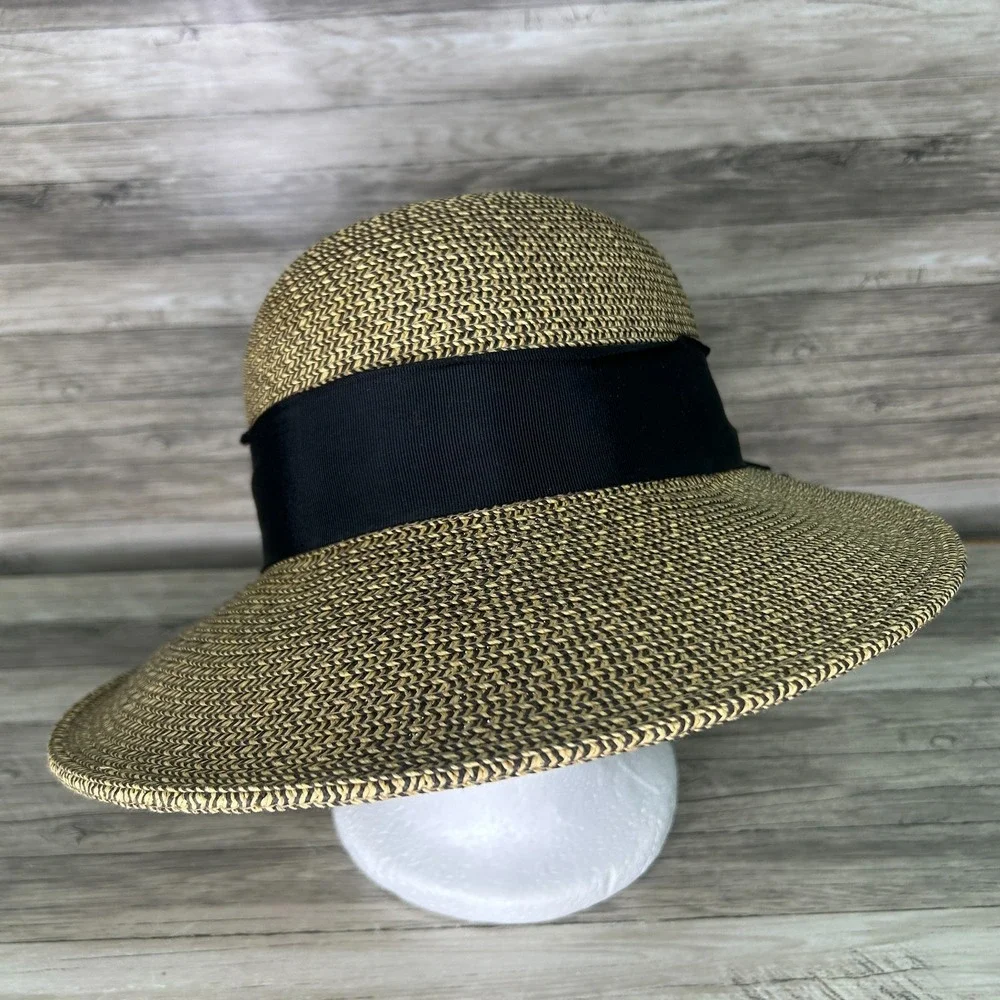 Scala Riviera Sunhat Womens Face Saver Braid Round Crown Brim